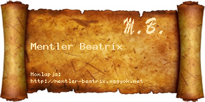 Mentler Beatrix névjegykártya