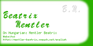 beatrix mentler business card